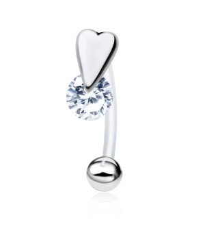 CZ Heart S316L Intimate Piercing INTP-06